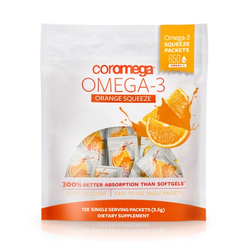 Coromega Omega-3 Squeeze Orange 120ct